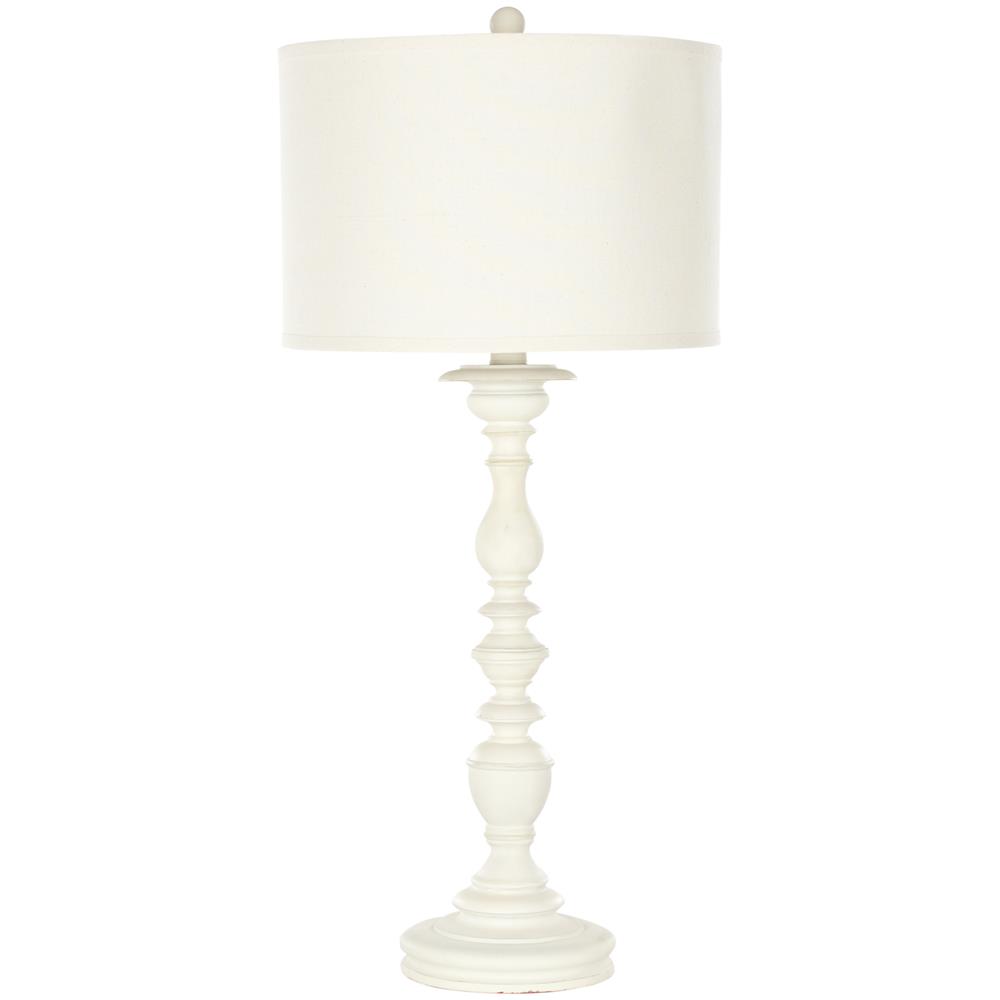 Safavieh LIT4058A MAMIE CREAM CANDLESTICK SILVER NECK TABLE LAMP